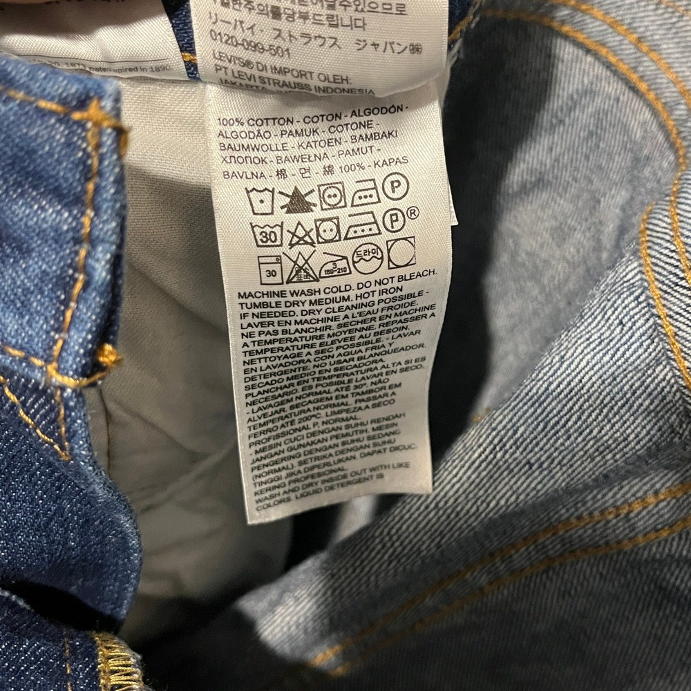 Levi's 501 Original Fit Jeans Men 30x32 Dark Wash Blue Button Fly Denim - Picture 7 of 11